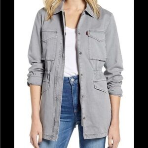 Levi's Cotton Oversize Military Jacket In Grey